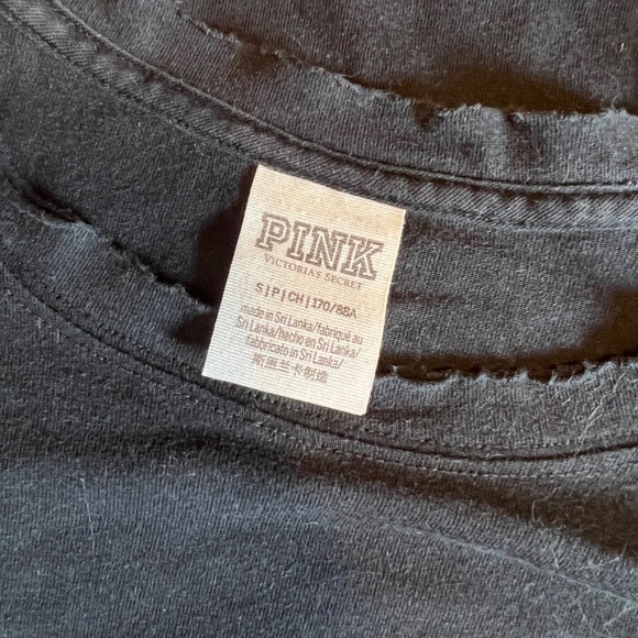 3/$30 PINK by Victorias Secret Long Sleeve Distressed Tee | Size S - Picture 3 of 3